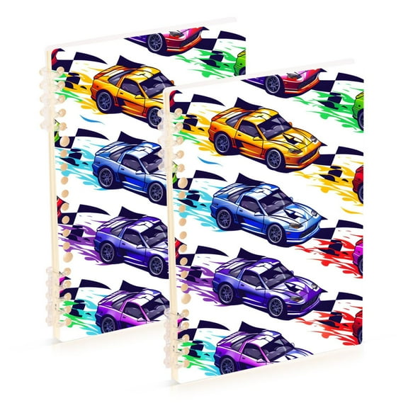 joogoo Spiral Journal Notebook Cartoon Race Cars College Ruled Notebooks 8.3" x 5.7" 2 PCs