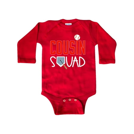 

Inktastic Cousin Squad Baseball and Bat Gift Baby Boy or Baby Girl Long Sleeve Bodysuit