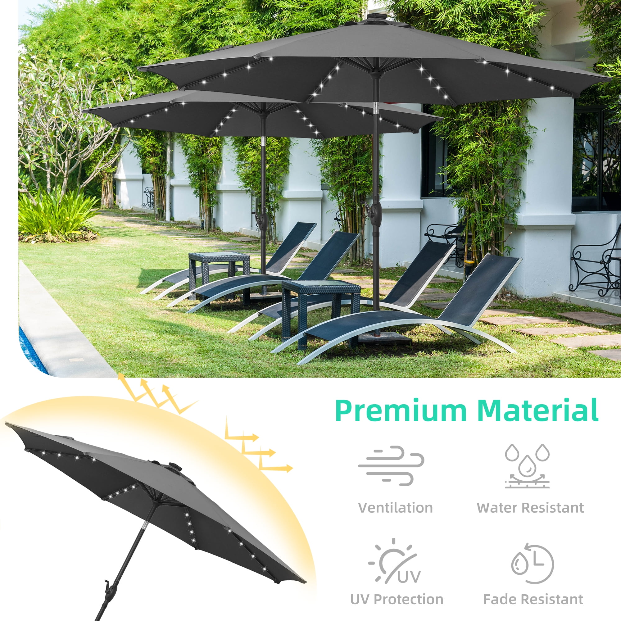 dayva patio umbrellas 10 ft double sided patio umbrella with base