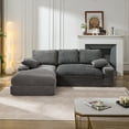 thumbnail image 2 of 99" Sectional Cloud Couch with 53" Chaise Lounge, Boneless L Shape Sofa with Deep Seat and 400LBS/Seat, Minimalist Modular Sleeper Couches for Living Room Apartment, Grey, 2 of 9