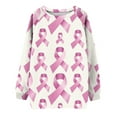 thumbnail image 5 of WREESH Breast Cancer Awareness Sweatshirt For Women Pink Ribbon Print Sweatshirts Casual Long Sleeve Crewneck Pullover Comfy Loose Lightweight Tee Tops Baby Pink, 5 of 5