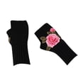 thumbnail image 4 of Clearance! Fdelink Ladies Warm Knit Fingerless Gloves Convertible Mittens Fashion Flowers, Hand Socks (Pink), 4 of 4