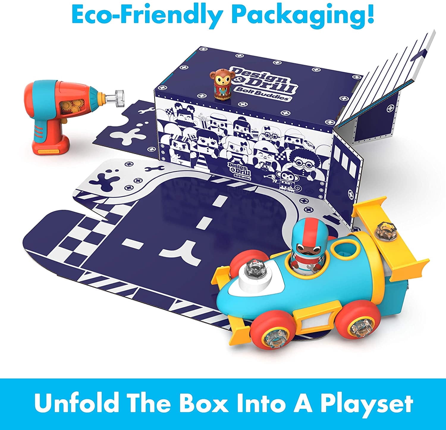 Educational Insights Design and Drill Bolt Buddies Race Car Play Vehicle