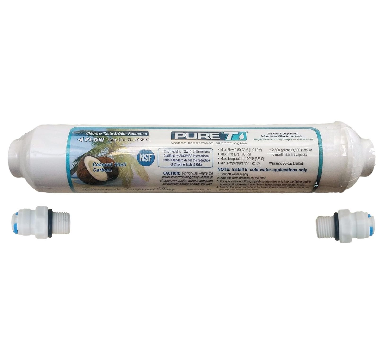 Water Filter Set with 75 GPD RO Membrane, Fits Most Common Undersink RO Units, 6-Piece Set