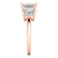 thumbnail image 3 of 4.0 ct square emerald cut clear Zircon 18k rose gold 3 stone Bridal Wedding Engagement Promise Anniversary Ring for Women size 6.75, 3 of 7
