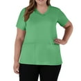 thumbnail image 5 of Garbnen Green Scrubs for Women Tops Stretch V Neck Short Sleeve Nurse Uniform with Pocket Solid Color Womens Shirts Casual S-5XL, 5 of 5