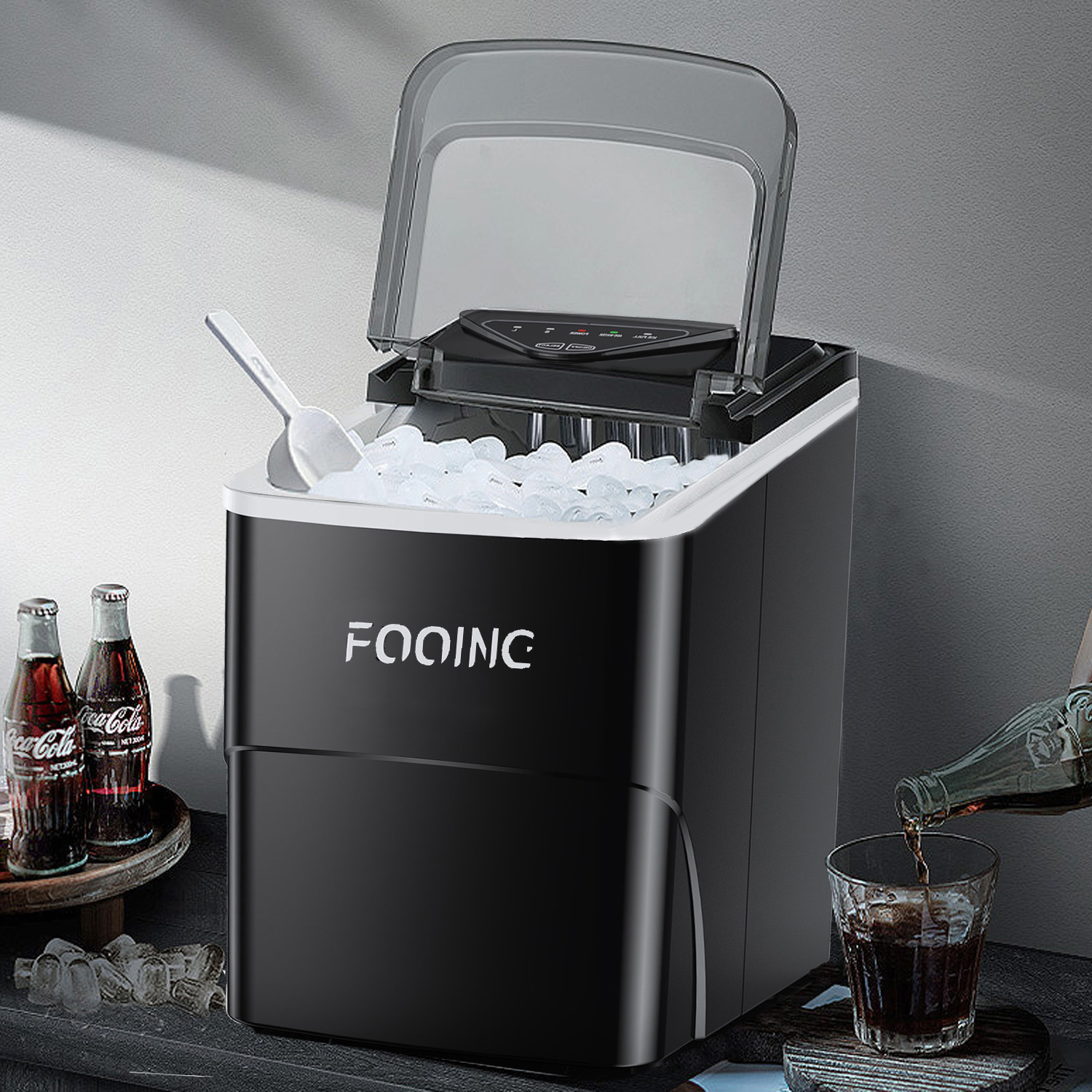 FOOINGOFFICIAL Ice Maker Machine, Low Noise Ice Machine Portable