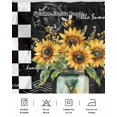 thumbnail image 5 of Sunflower Bed Skirt Queen Size, Black White Check Farmhouse Bee Vase Floral Wrap Around Bed Skirting with Adjustable Elastic Strap, Dust Ruffle Pleated Bedskirts 16 Inch Drop for Bedroom Queen Beds, 5 of 9