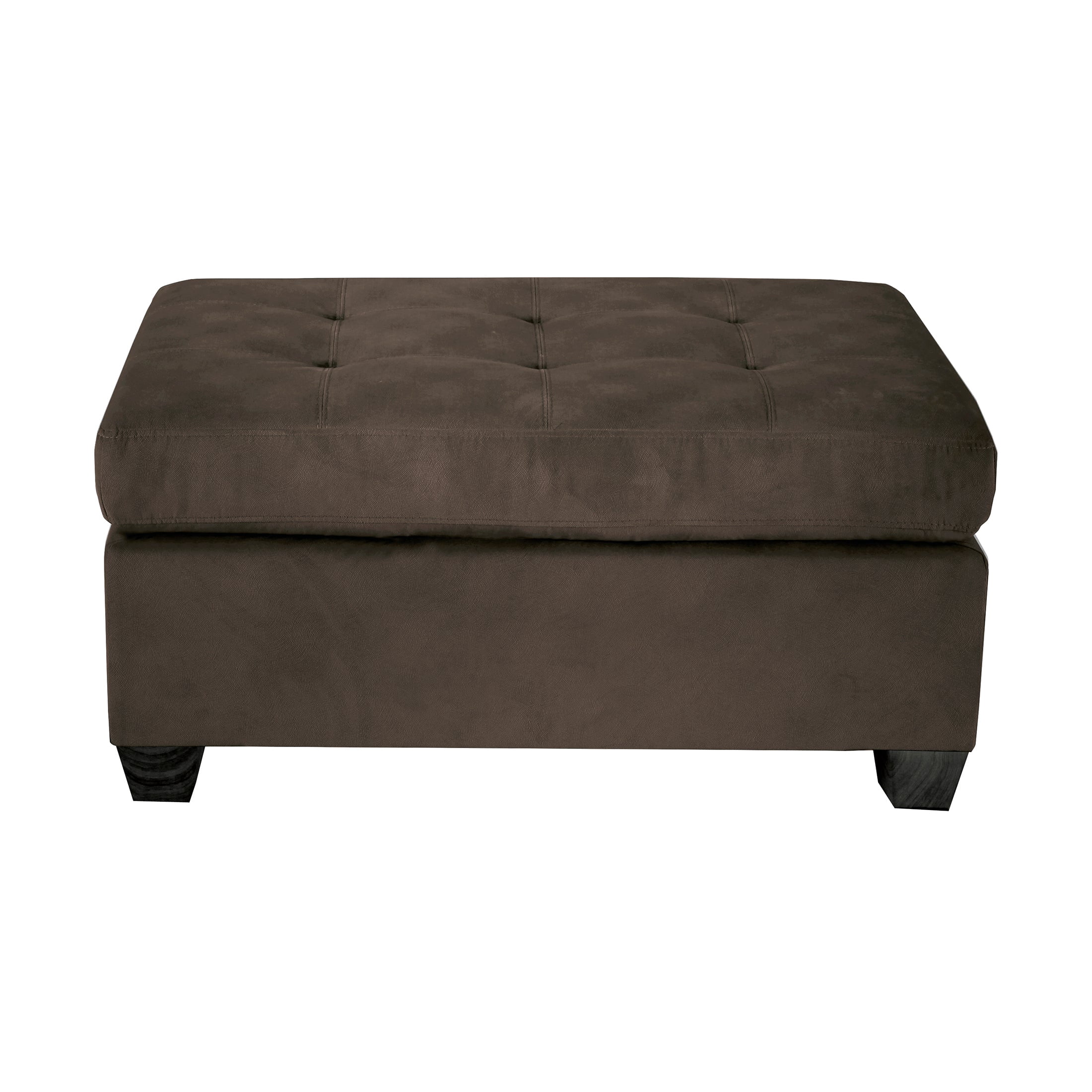 OakvillePark Mattapan Velvet Upholstered Ottoman, Chocolate