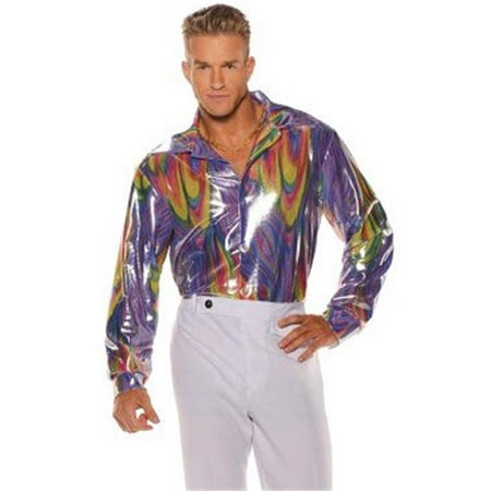 Disco Shirt Adult Costume for Men - Multicolor, Extra Large