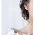 thumbnail image 2 of Liangnv - Pendientes colgantes de plata de ley 925 con flores de circonita cúbica para mujer, elegantes pendientes de novia, pendientes colgantes para boda y compromiso, 2 of 5