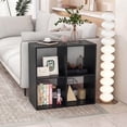 thumbnail image 4 of Costway 4-Cube Open Bookshelf with Anti-tip Kits Home Modern Style Storage Shelf for Study Black, 4 of 10