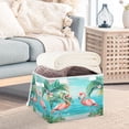thumbnail image 5 of Ryvnso Flamingo Tropical Palm Tree Sea Large Lidded Foldable Storage Baskets Cubes Boxes Lids Bin for Home, 5 of 7