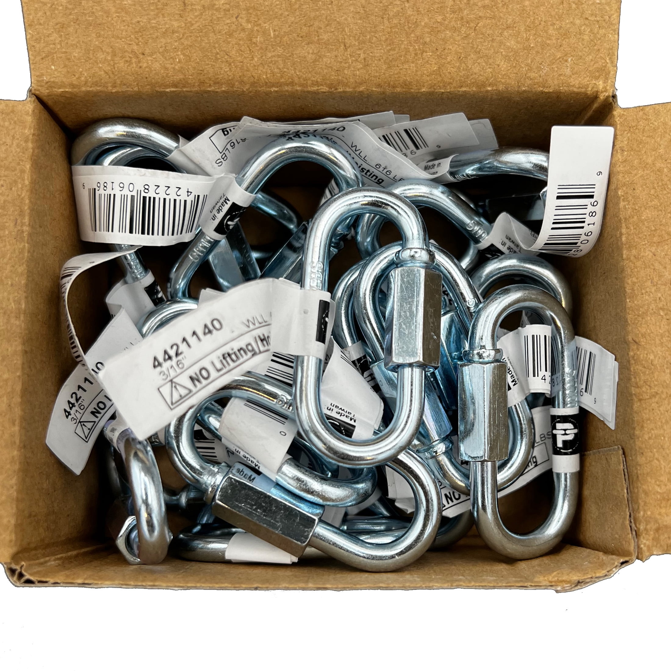 3/16" Quick Link, 20 Piece, Zinc, UPC Tagged, Peerless Chain #4421140
