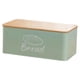 thumbnail image 1 of Panera de acero al carbono con tapa de bambú, de una sola capa, ideal para repostería, ideal para encimeras de cocina, pan casero, donas y galletas. Verde, 1 of 9
