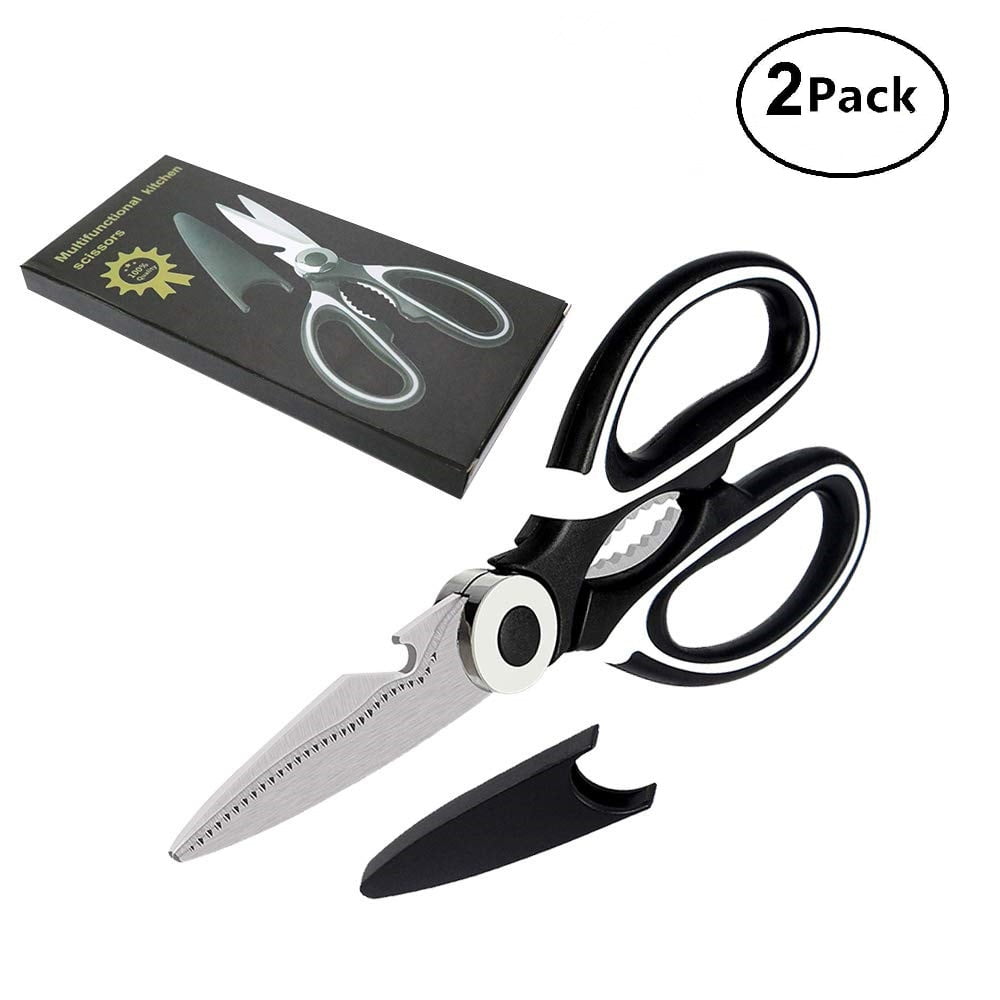 2 Pack Black kitchen poultry shears purpose Kitchen Scissorsultra