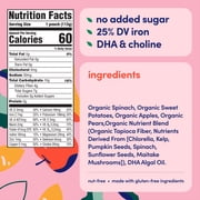 (12 pack) Cerebelly Organic Stage 2 Spinach Apple Sweet Potato Baby Food, 4 oz Puree