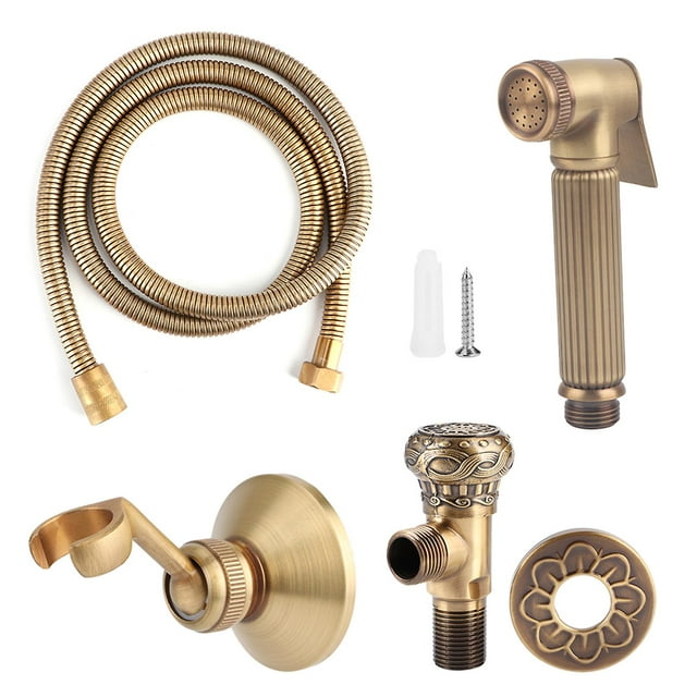 Kit de support de tuyau pour pulvérisateur de bidet portatif en laiton vintage, accessoires de salle de bain