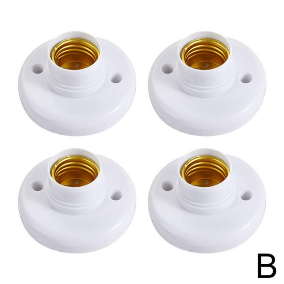 1X 4X E27 Light Bulb Holder Base Fitting Screw Cap White Lamp NEW Socket D9J2