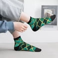 thumbnail image 2 of Fuzoiu Green Mosaic Glass Print Adult Socks, Crew Moisture-wicking Socks, Unisex Cushion Crew Socks,Casual Sports Ankle Socks, 2 of 7