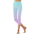 thumbnail image 6 of Capri Leggings for Women, Audhol Women's Soft High Waist Leggings for Workout Athletic Running 3/4 Stretch Yoga Pants Womens Capri Leggings Pink L, 6 of 7