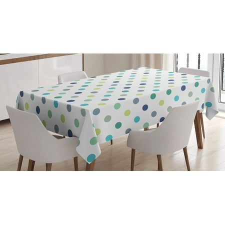 

Polkadot Tablecloth Polka Dots Retro Classy Vintage Style Pattern Design Layout Rectangular Table Cover for Dining Room Kitchen Decor 60 X 84 Apple Green Jade Green by Ambesonne