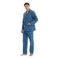 thumbnail image 4 of GLOBAL Men's Pajamas Sets 100% Cotton Flannel Sleepwear Long-Sleeve Top & Bottom, Size S-3XL, 4 of 5