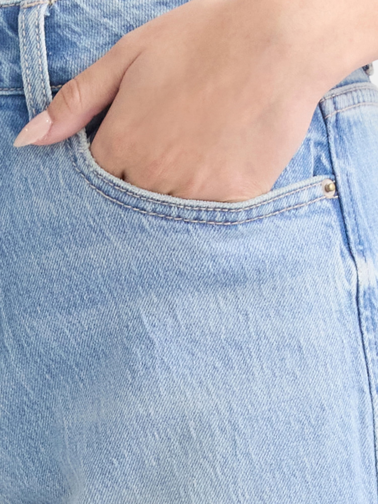 Time and Tru Women's High Rise Barrel Jeans, 26.5" Inseam, Sizes 0-22