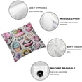 thumbnail image 4 of COMIO Hippie Graffiti Throw Pillow Cover  2 pcs Pink Strawberry Cherry Pattern Decorative Pillow Case Hand Painted Love Heart Cushion Cover for Home Bed Sofa Office White, 4 of 6