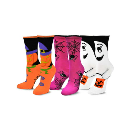 TeeHee Novelty Halloween Crew Socks for Women 3-Pack