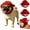 2pcs#, variant on Red Knit Dog Beanie with Ear Flaps, Soft Knitted Snood Warm Winter Hat with Ear Holes for Small Medium Dogs