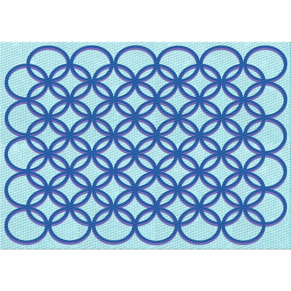 Ahgly Company Machine Washable Indoor Rectangle Transitional Blue Ribbon Blue Area Rugs, 7' x 9'