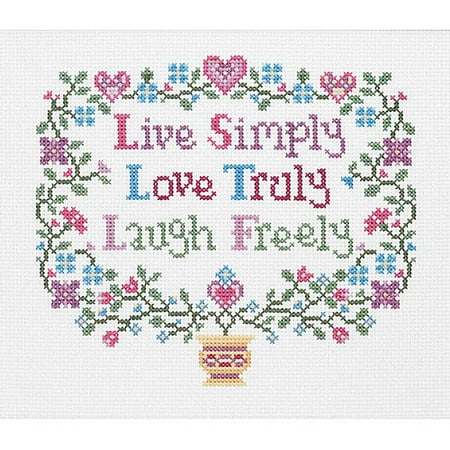 14 Count Cross Stitch Fabric - Janlynn Live, Love, Laugh Counted Cross Stitch Kit, 8