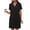 Black, variant on ZZwxWA Women's Dresses Short Sleeve V Neck 2025 Casual Summer Tennis Golf Mini Shirt Dress with Pockets