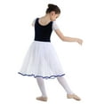 thumbnail image 3 of YONGHS Kids Girls Short Sleeves Ballet Dance Dress Velvet Mesh Lacework Gymnastic Dancing Costume Navy Blue 9-10, 3 of 7