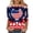 Blue-2, variant on LYEAA Womens 3/4 Sleeve Tops Plus Size 4th of July American Flag T Shirts Patriotic Red White Blue Tees Independence Day Shirts