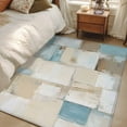 thumbnail image 5 of Blue Beige Area Rug 3x5 FT, Non Slip Entryway Bedside Carpet, Modern Abstract Color Blocks Washable Soft Floor Carpet Indoor Mat Non-Shedding Throw Rug for Dorm Kitchen Home Office, 5 of 9