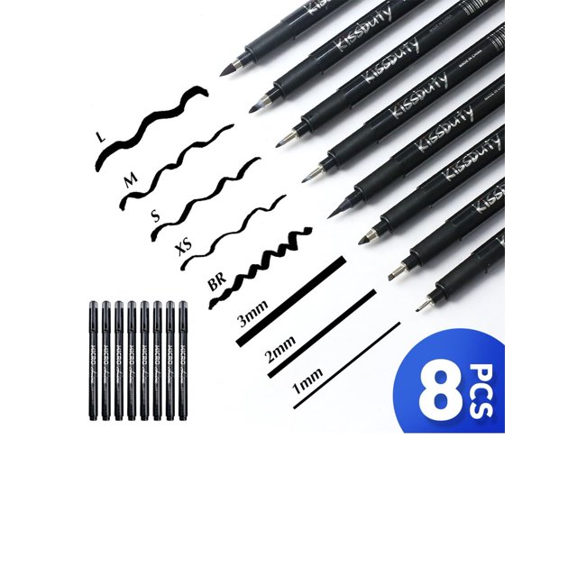 Calligraphy Pens,Hand Lettering Pens, Calligraphy Brush Pen set for Beginners Writing, Sketching, Scrapbooking, Journaling, Soft and Fine Tip, Black I