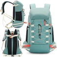 thumbnail image 2 of Mochila Bseash Impermeable para Senderismo y Camping 40L (Verde Menta), 2 of 9