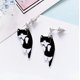 thumbnail image 1 of pares de aretes de dibujos animados de anime, aretes de estudiante con forma de gatito y animal, aretes de moda pop, color negro ------Código de producto 72014, 1 of 3