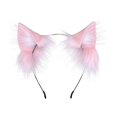 thumbnail image 1 of wonima11 Women Cat Ears Hairband Simulation Animal Ears Cute Cat Cos Headband (Pink), 1 of 1