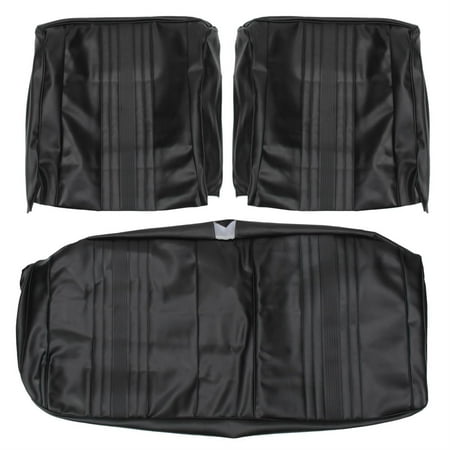 Front Bench Seat Upholstery - PUI 69XS10B 1969-1971 Nova SS Black Bench Seat Upholstery