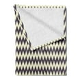 thumbnail image 2 of Chevron Soft Flannel Fleece Blanket, Horizontal Narrow Sharp Edged Zig Zags Classical Simplistic with Retro Effects, Cozy Plush for Indoor and Outdoor Use, 50" x 70", Dark Blue Cream, by Ambesonne, 2 of 5