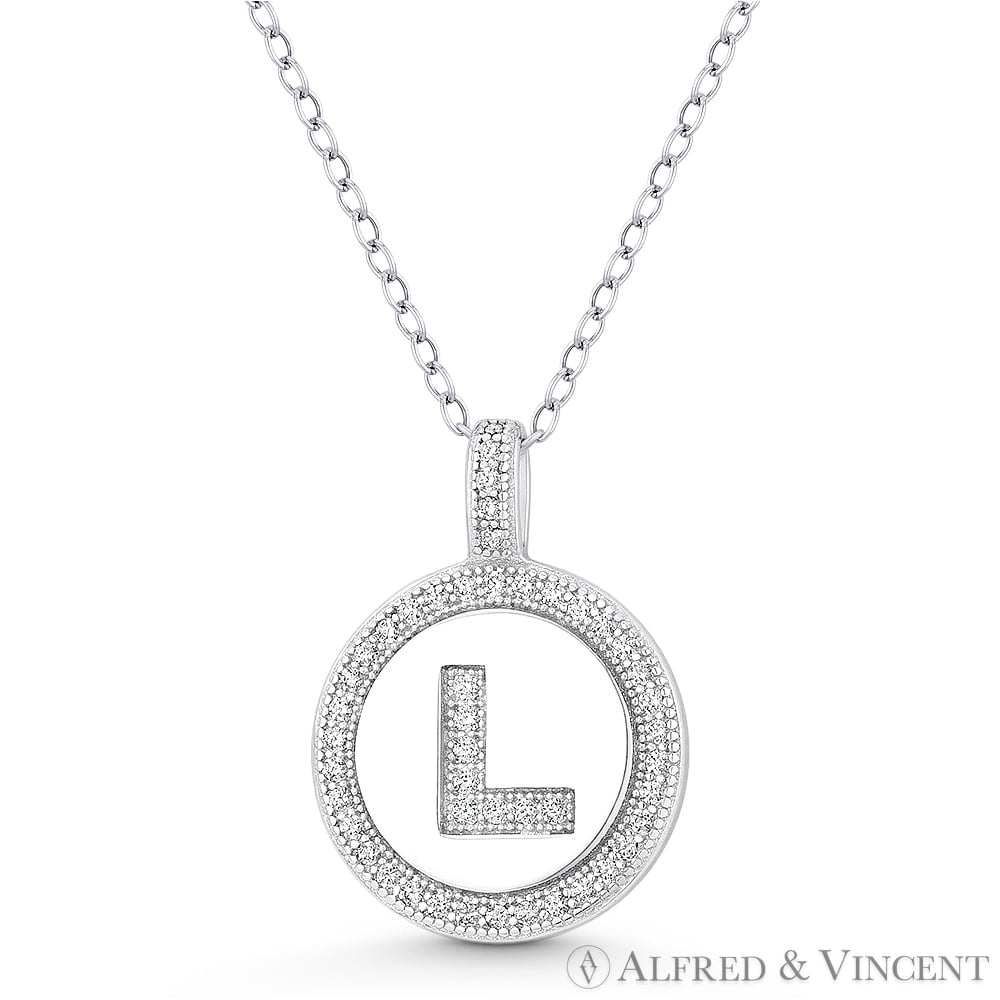 Alfred & Vincent Initial Letter "L" Cubic Zirconia Crystal Pave