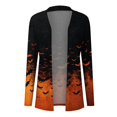 thumbnail image 6 of Halloween Cardigan for Women Pumpkin Long Sleeve Cardigan Fall Open Front Cardigan Halloween Print Medium Length Coat,Ginger,2XL, 6 of 8