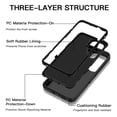 thumbnail image 2 of I-HONVA Compatible with Samsung Galaxy S26 Case,3-Layer Military-Grade Drop Protection Anti-Slip Bumper Rugged Shockproof Dustproof Protection Phone Case,Black, 2 of 7