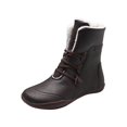 thumbnail image 2 of Zapatos de mujer Punta redonda Tacones bajos Cómodos Cálidos Casuales Gruesos Fleece Cordones Botines de nieve Wmkox8yii shkj848, 2 of 3