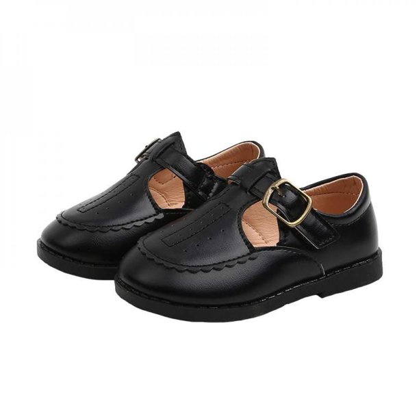 Neway Kids Hollow Bow Knot Black Student Princess Pu Leather Shoes Girls Shoes For Children Wedding Dress Princess School Shoes Walmart Com Walmart Com