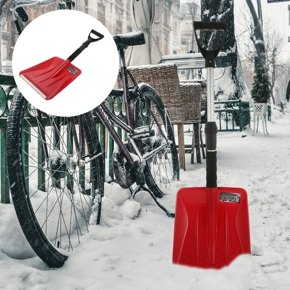 Huaq Retractable Plastic Snow Shovel with Aluminum Alloy Handle Car-mounted Portable Snow Clearing Board (Red)