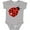 AC-Heather Grey, variant on Ladybug with a White Heart Girls Baby Bodysuit